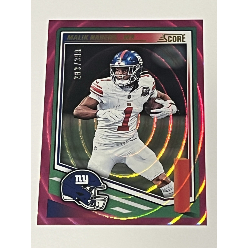 2025 Panini Score Football Pink Eclipse Parallel Malik Nabers #105